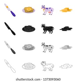Isolated object of creamy and product icon. Collection of creamy and farm stock symbol for web.