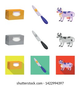 Isolated object of creamy and product icon. Set of creamy and farm vector icon for stock.