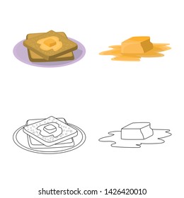 Isolated object of creamy and product icon. Set of creamy and farm stock symbol for web.