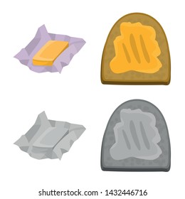 Isolated object of creamy and product icon. Set of creamy and farm stock vector illustration.