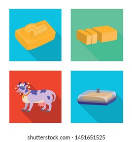 Isolated object of creamy and product icon. Set of creamy and farm vector icon for stock.