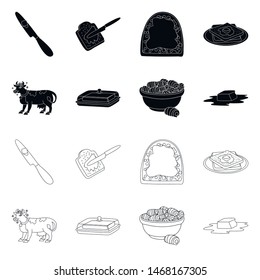 Isolated object of creamy and product icon. Collection of creamy and farm stock symbol for web.