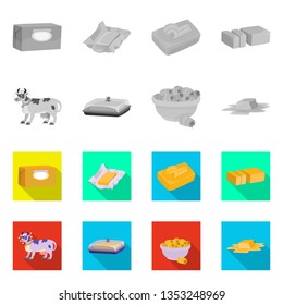 Isolated object of creamy and product logo. Collection of creamy and farm vector icon for stock.