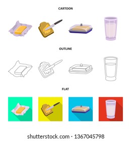 Isolated object of creamy and product logo. Set of creamy and farm stock symbol for web.