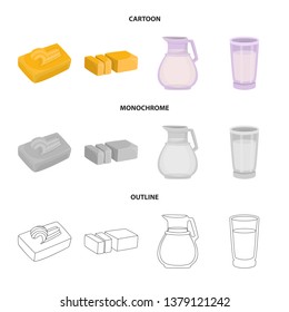 Isolated object of creamy and product logo. Set of creamy and farm vector icon for stock.