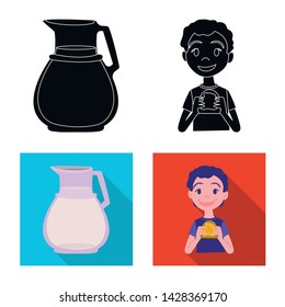 Isolated object of creamy and product logo. Collection of creamy and farm vector icon for stock.