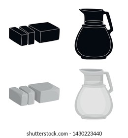 Isolated object of creamy and product logo. Collection of creamy and farm stock vector illustration.
