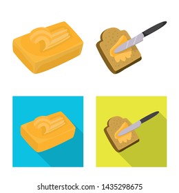 Isolated object of creamy and product logo. Collection of creamy and farm vector icon for stock.
