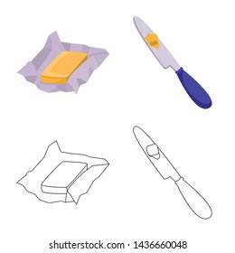 Isolated object of creamy and product logo. Set of creamy and farm vector icon for stock.