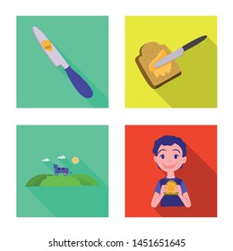 Isolated object of creamy and product logo. Collection of creamy and farm vector icon for stock.