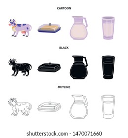 Isolated object of creamy and product logo. Set of creamy and farm stock vector illustration.