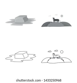 Isolated object of creamy and product sign. Set of creamy and farm stock symbol for web.