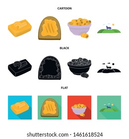 Isolated object of creamy and product sign. Collection of creamy and farm stock vector illustration.