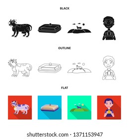 Isolated object of creamy and product symbol. Collection of creamy and farm stock vector illustration.