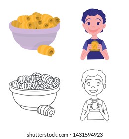 Isolated object of creamy and product symbol. Set of creamy and farm vector icon for stock.