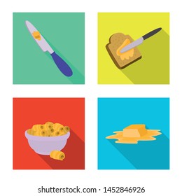 Isolated object of creamy and product symbol. Collection of creamy and farm stock vector illustration.