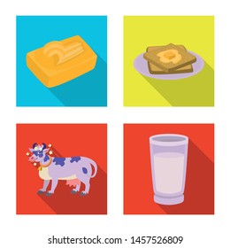 Isolated object of creamy and product symbol. Set of creamy and farm vector icon for stock.