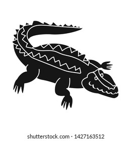 Isolated object of crocodile and alligator logo. Collection of crocodile and cute stock vector illustration.