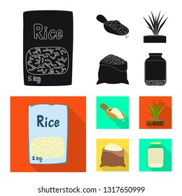 Isolated object of crop and ecological icon. Set of crop and cooking stock vector illustration.
