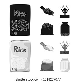 Isolated object of crop and ecological icon. Collection of crop and cooking stock vector illustration.