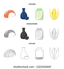 Isolated object of crop and ecological icon. Collection of crop and cooking stock symbol for web.