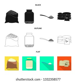 Isolated object of crop and ecological icon. Collection of crop and cooking stock vector illustration.