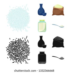 Isolated object of crop and ecological icon. Set of crop and cooking vector icon for stock.