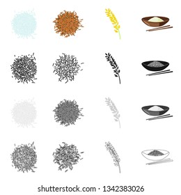 Isolated object of crop and ecological icon. Collection of crop and cooking stock symbol for web.