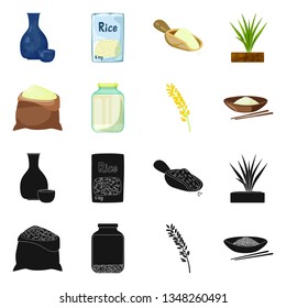 Isolated object of crop and ecological icon. Collection of crop and cooking stock symbol for web.