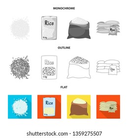 Isolated object of crop and ecological icon. Set of crop and cooking stock symbol for web.