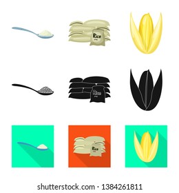 Isolated object of crop and ecological icon. Collection of crop and cooking stock symbol for web.