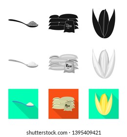 Isolated object of crop and ecological icon. Collection of crop and cooking vector icon for stock.