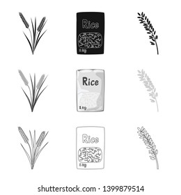 Isolated object of crop and ecological icon. Set of crop and cooking vector icon for stock.