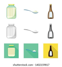 Isolated object of crop and ecological icon. Set of crop and cooking stock vector illustration.