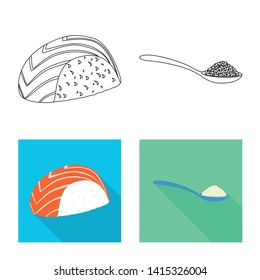 Isolated object of crop and ecological icon. Collection of crop and cooking stock symbol for web.