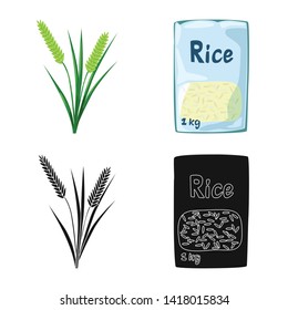 Isolated object of crop and ecological icon. Collection of crop and cooking stock symbol for web.