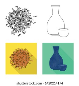 Isolated object of crop and ecological icon. Set of crop and cooking stock symbol for web.