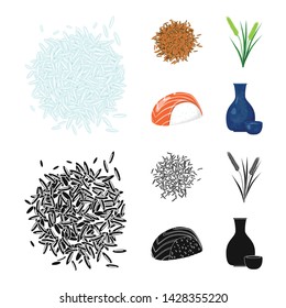 Isolated object of crop and ecological icon. Set of crop and cooking vector icon for stock.