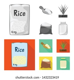 Isolated object of crop and ecological icon. Set of crop and cooking stock vector illustration.