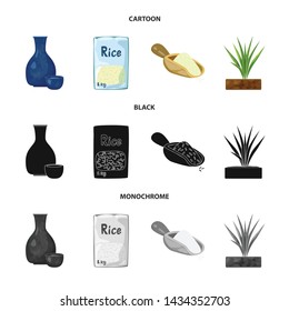 Isolated object of crop and ecological icon. Set of crop and cooking stock symbol for web.