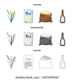 Isolated object of crop and ecological icon. Set of crop and cooking stock vector illustration.