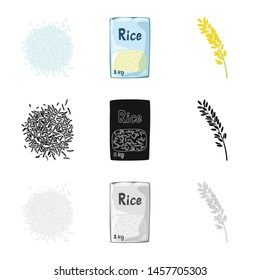 Isolated object of crop and ecological icon. Collection of crop and cooking stock symbol for web.