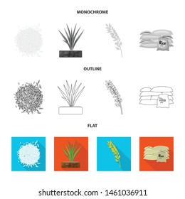 Isolated object of crop and ecological icon. Collection of crop and cooking stock vector illustration.