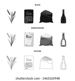 Isolated object of crop and ecological icon. Set of crop and cooking stock vector illustration.