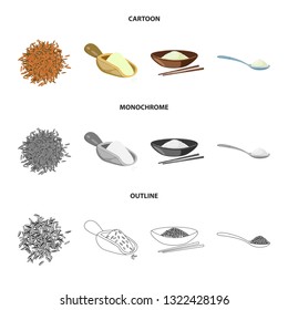 Isolated object of crop and ecological logo. Collection of crop and cooking stock vector illustration.