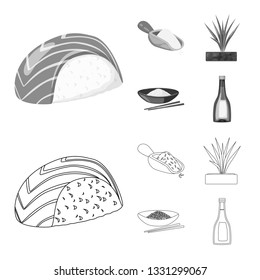 Isolated object of crop and ecological logo. Set of crop and cooking stock vector illustration.
