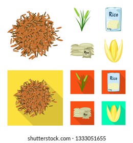 Isolated object of crop and ecological logo. Collection of crop and cooking stock vector illustration.