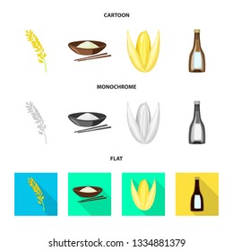 Isolated object of crop and ecological logo. Collection of crop and cooking vector icon for stock.