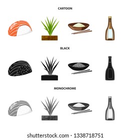 Isolated object of crop and ecological logo. Set of crop and cooking stock symbol for web.