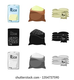 Isolated object of crop and ecological logo. Set of crop and cooking vector icon for stock.